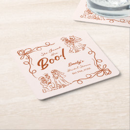 Hand getrokken grillige Halloween Vrijgezellenfees Kartonnen Onderzetters