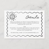 Hand getrokken grillige handgeschreven bruiloft de informatiekaartje (Voorkant)