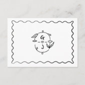 Hand getrokken grillige handgeschreven bruiloft de informatiekaartje (Achterkant)