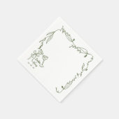 Hand getrokken grillige Italiaanse bruiloft Servet (Hoek)