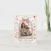 Hand getrokken grillige kerst boog Doodle foto Feestdagen Kaart (Voorkant)