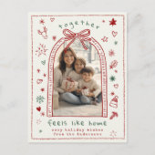 Hand getrokken grillige kerst boog Doodle foto Feestdagenkaart (Voorkant)