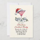 Hand getrokken grillige kerst cocktail party kaart (Voorkant)