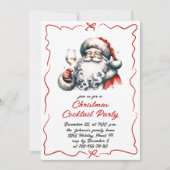 Hand getrokken grillige kerst cocktail party kaart (Voorkant)