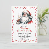 Hand getrokken grillige kerst cocktail party kaart (Staand voorkant)