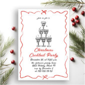 Hand getrokken grillige kerst cocktail party kaart