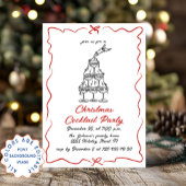 Hand getrokken grillige kerst cocktail party kaart