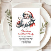 Hand getrokken grillige kerst cocktail party kaart