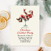 Hand getrokken grillige kerst cocktail party kaart