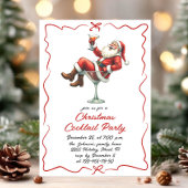 Hand getrokken grillige kerst cocktail party kaart