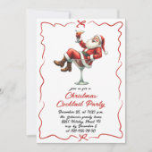 Hand getrokken grillige kerst cocktail party kaart (Voorkant)