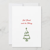 Hand getrokken grillige kerst cocktail party kaart (Achterkant)