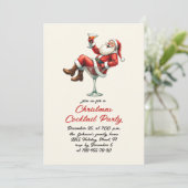 Hand getrokken grillige kerst cocktail party kaart (Staand voorkant)