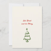 Hand getrokken grillige kerst cocktail party kaart (Achterkant)