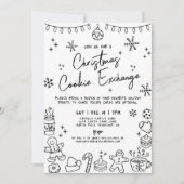 Hand getrokken grillige kerst koekje uitwisseling kaart (Voorkant)