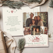 Hand getrokken grillige kerst truck 4 foto feestdagenkaart