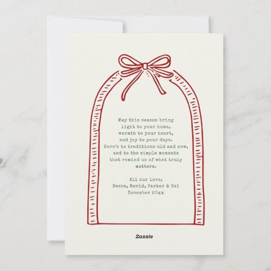 Hand getrokken grillige kerst truck 4 foto feestdagenkaart (Achterkant)