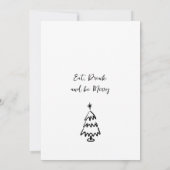 Hand getrokken grillige kerst vakantie diner Invi Kaart (Achterkant)