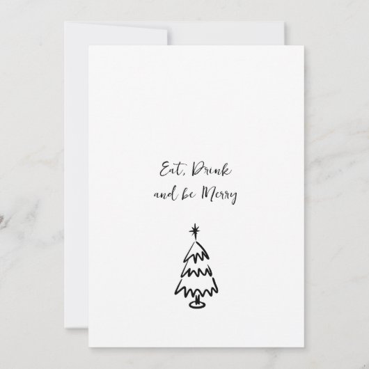 Hand getrokken grillige kerst vakantie diner Invi Kaart (Achterkant)