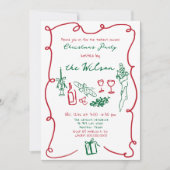 Hand getrokken grillige kerstfeest kaart (Voorkant)