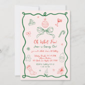 Hand getrokken grillige Kerstmis Winter 1e verjaar Kaart (Voorkant)