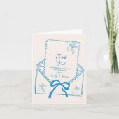 Hand getrokken grillige Lemon bruiloft Dank u kaar (Voorkant)