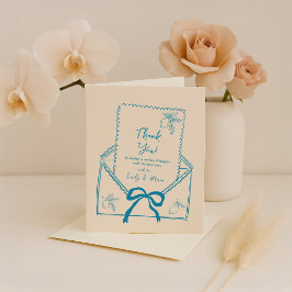 Hand getrokken grillige Lemon bruiloft Dank u kaar