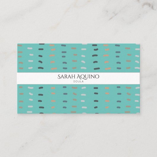 Hand getrokken grillige lijn Doodles Doula Monogra Visitekaartje (Voorkant)