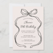 Hand getrokken grillige lint 70ste verjaardagsfees kaart (Voorkant)