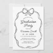 Hand getrokken grillige lint afstudeerfeest kaart (Voorkant)