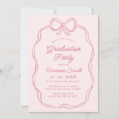 Hand getrokken grillige lint afstudeerfeest kaart (Voorkant)