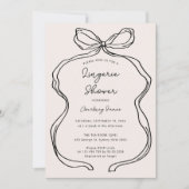 Hand getrokken grillige lint Border lingerie douch Kaart (Voorkant)