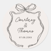 Hand getrokken grillige lint bruiloft label (Voorkant)