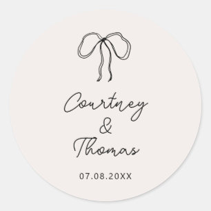 Hand getrokken grillige lint bruiloft label