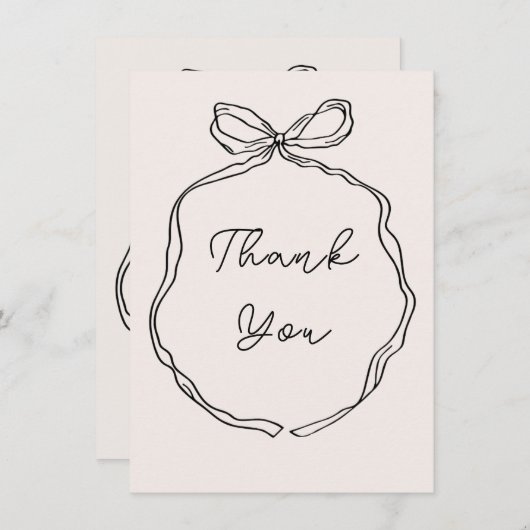 Hand getrokken grillige lint grens dank u kaart (Voorkant / Achterkant)