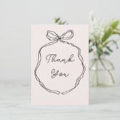 Hand getrokken grillige lint grens dank u kaart (Staand voorkant)