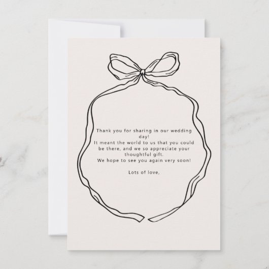 Hand getrokken grillige lint grens dank u kaart (Achterkant)