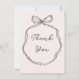 Hand getrokken grillige lint grens dank u kaart