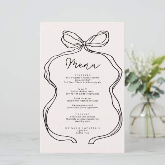 Hand getrokken grillige lint menu Kaart (Staand voorkant)