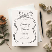 Hand getrokken grillige lint Rand Sla de datum Kaart