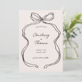 Hand getrokken grillige lint Rand Sla de datum Kaart (Staand voorkant)