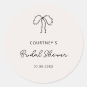 Hand getrokken grillige lint vrijgezellenfeest lab ronde sticker (Voorkant)