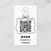 Hand getrokken grillige Logo Social Media QR Code Visitekaartje (Voorkant)