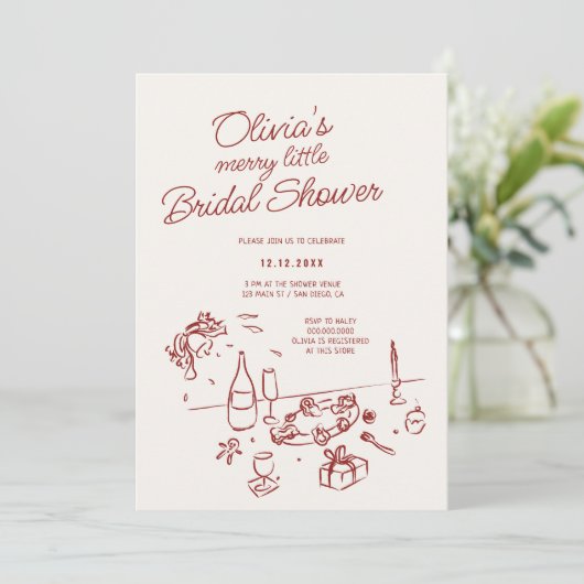 Hand getrokken grillige Merry Little Vrijgezellenf Kaart (Staand voorkant)