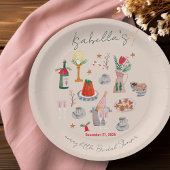 Hand getrokken grillige Merry Little Vrijgezellenf Papieren Bordje