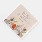 Hand getrokken grillige Merry Little Vrijgezellenf Servet (Hoek)