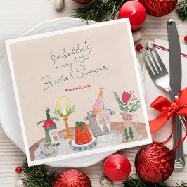 Hand getrokken grillige Merry Little Vrijgezellenf Servet