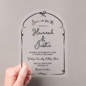 Hand getrokken grillige moderne trendy bruiloft ac acryl uitnodigingen (Insitu (Draagbaar))