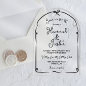 Hand getrokken grillige moderne trendy bruiloft ac acryl uitnodigingen