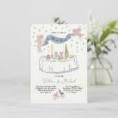 Hand getrokken grillige repetitie diner cupido's kaart (Staand voorkant)